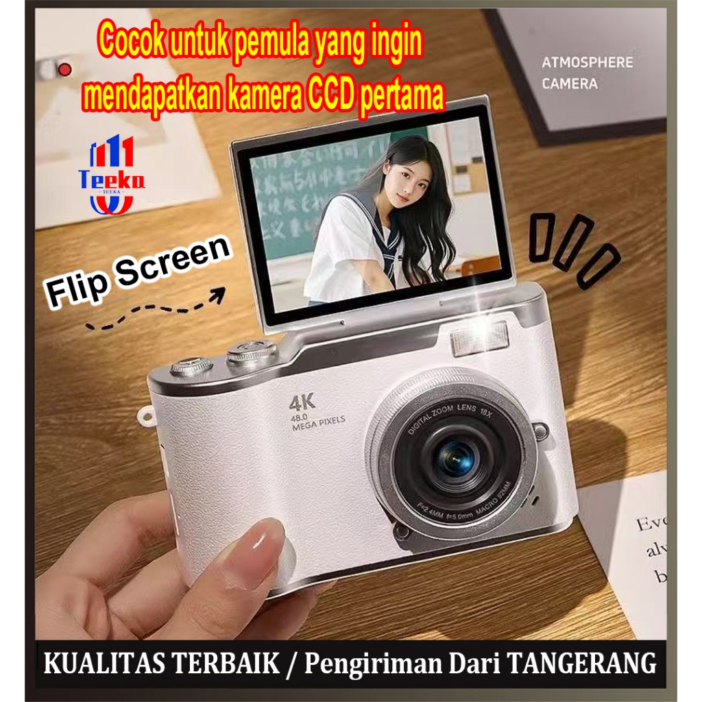Jual TEEKA LK008 Kamera Digital 75MP Retro Fliter 4K Vlog Kamera 2.8 ...