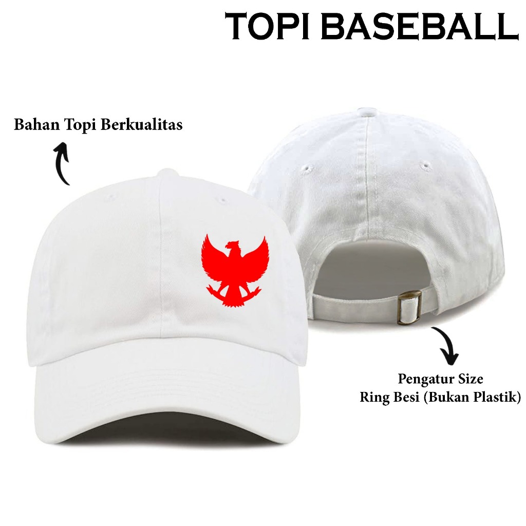 Jual Topi Baseball Logo GARUDA Merah Putih Indonesia Merdeka Topi ...