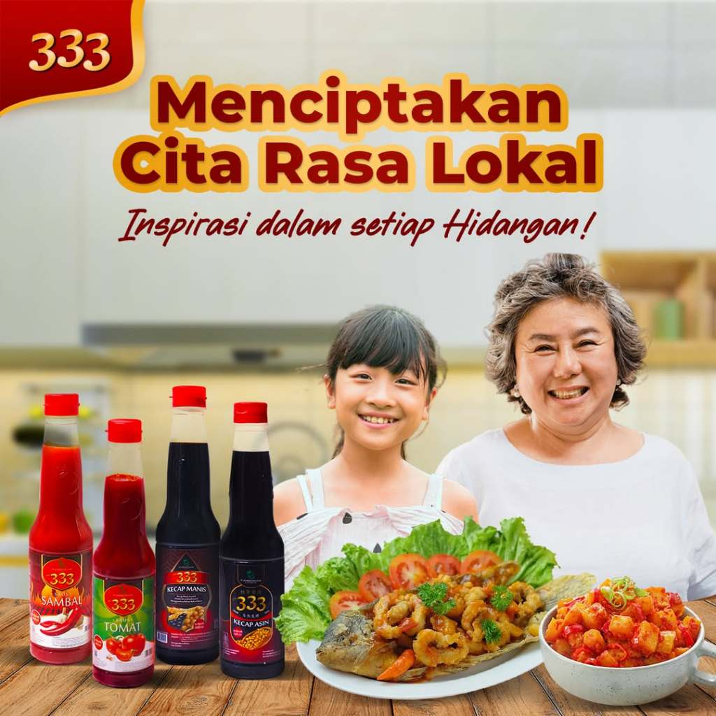 Jual Cap 333 Saus Tomat Botol PET 135ml – Tomat Asli Segar, Manis–Asam ...