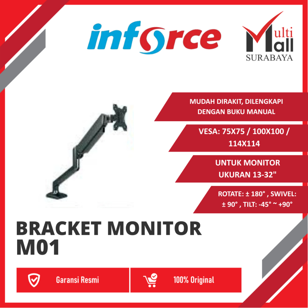 Jual BRACKET INFORCE MONITOR M01 (WHITE) | Shopee Indonesia
