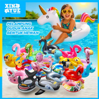Xin Yue Pelampung Duduk Bayi Baby Boat Ban Renang Anak Motif Hewan Lucu dengan Safety Trainer Ring Swimming pool