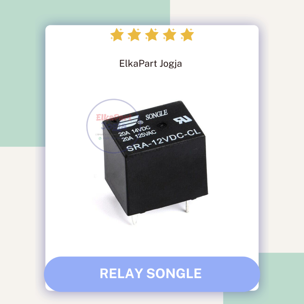 Relè Elettrico 12V DC 20A A 5 Pin, Modello SRA-12VDC-CL, Per Circuiti Di Controllo Automatico E Protezione, Dimensioni 15x11x13mm - 3
