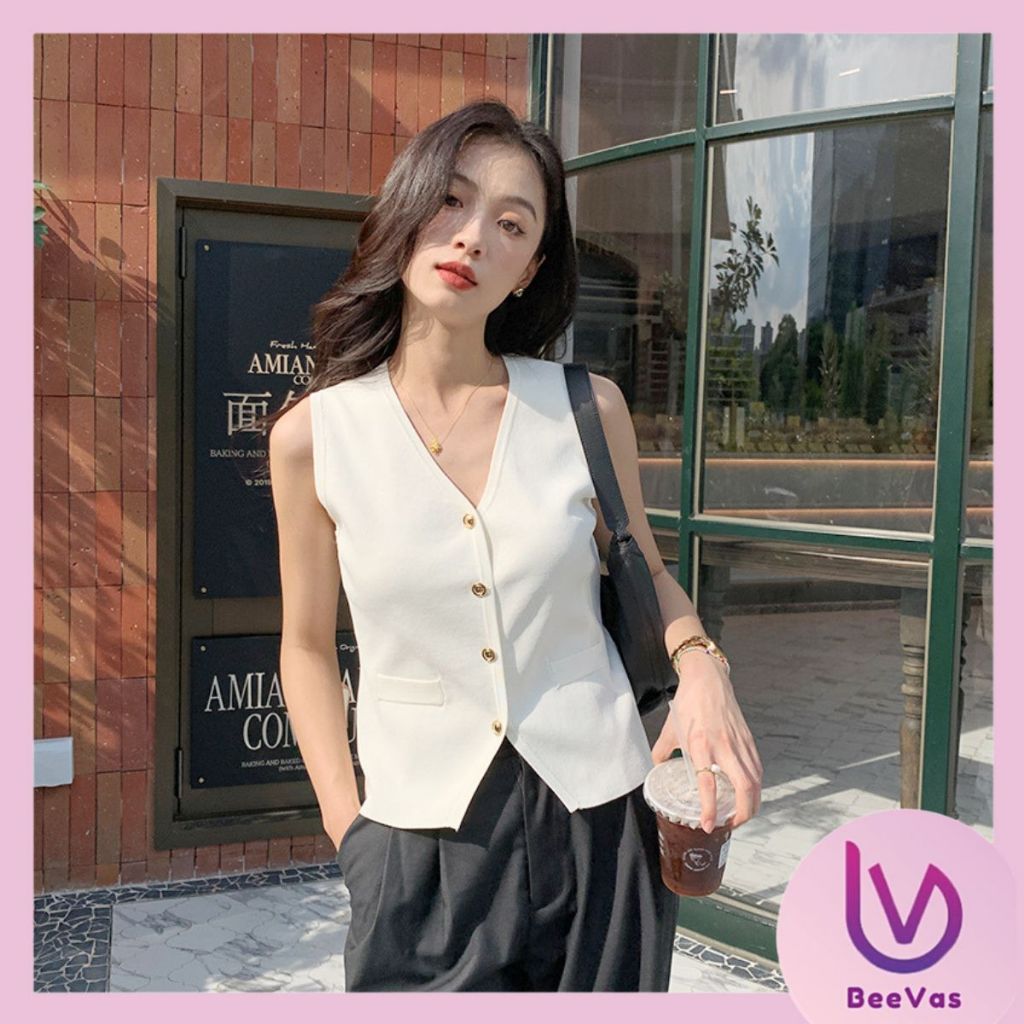 Jual BV.ID BJ1579 Rompi Rajut Vest Knit Top Kerah V Pakaian Atasan ...