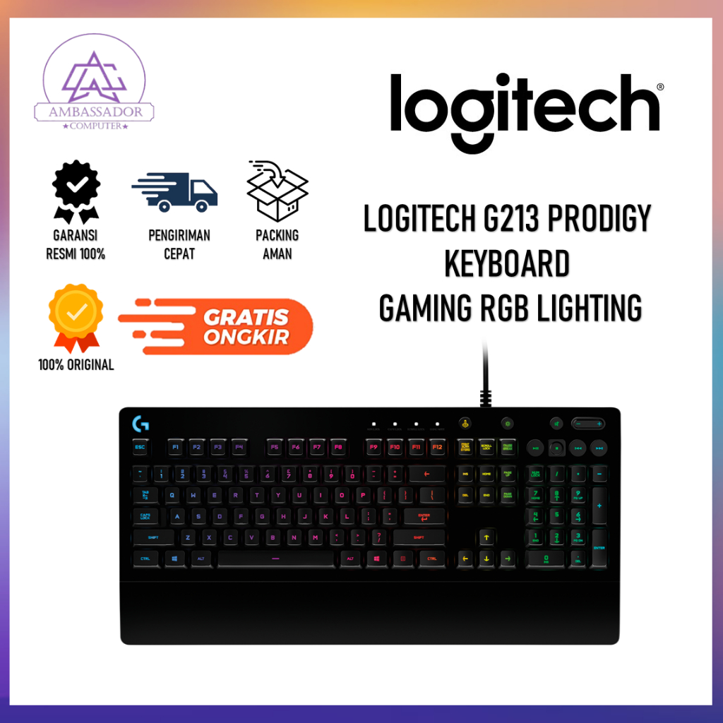 Jual LOGITECH G213 PRODIGY KEYBOARD GAMING RGB LIGHTING | Shopee Indonesia