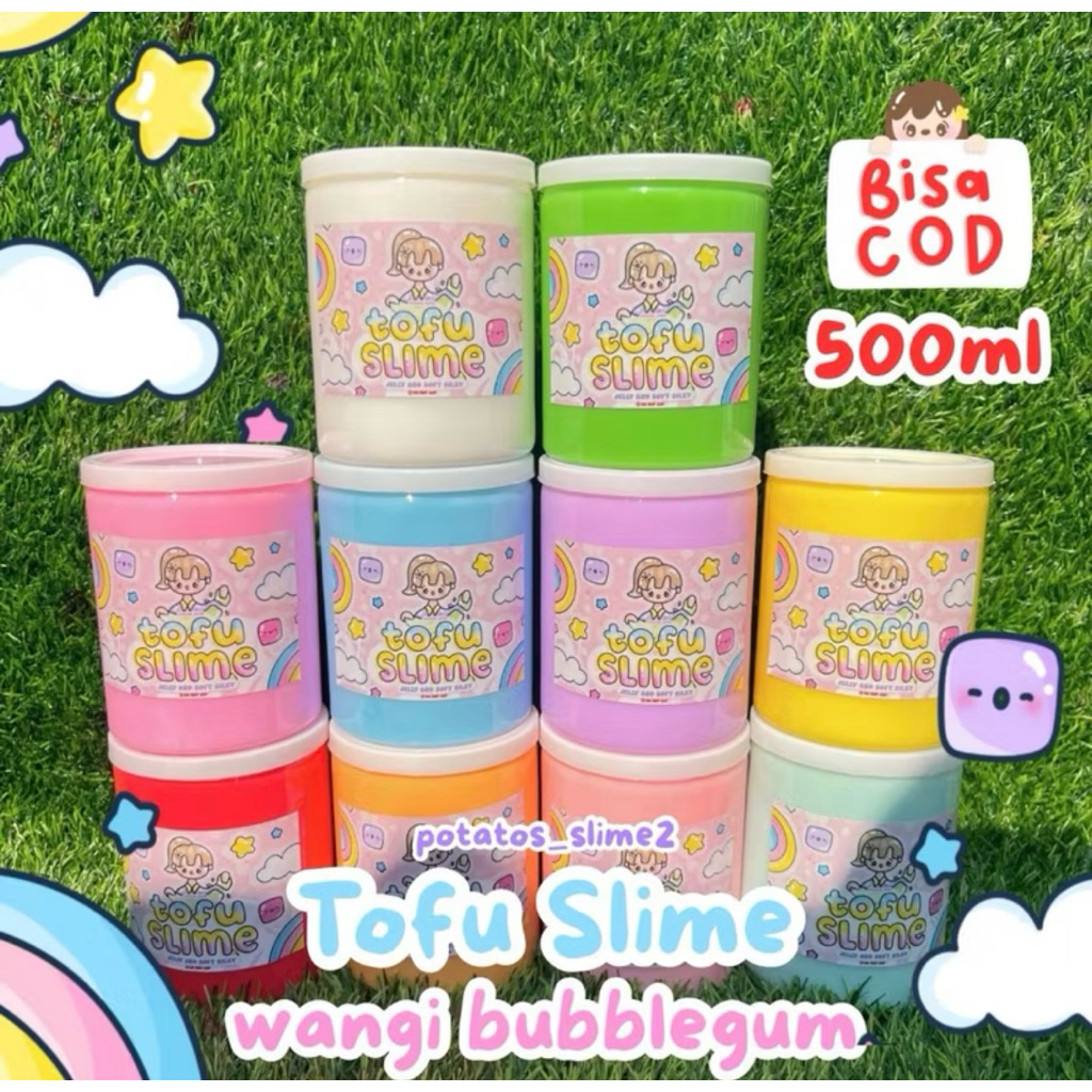 Jual Tofu Slime 500gram mainan anak by @Potatos_Slime2 | Shopee Indonesia