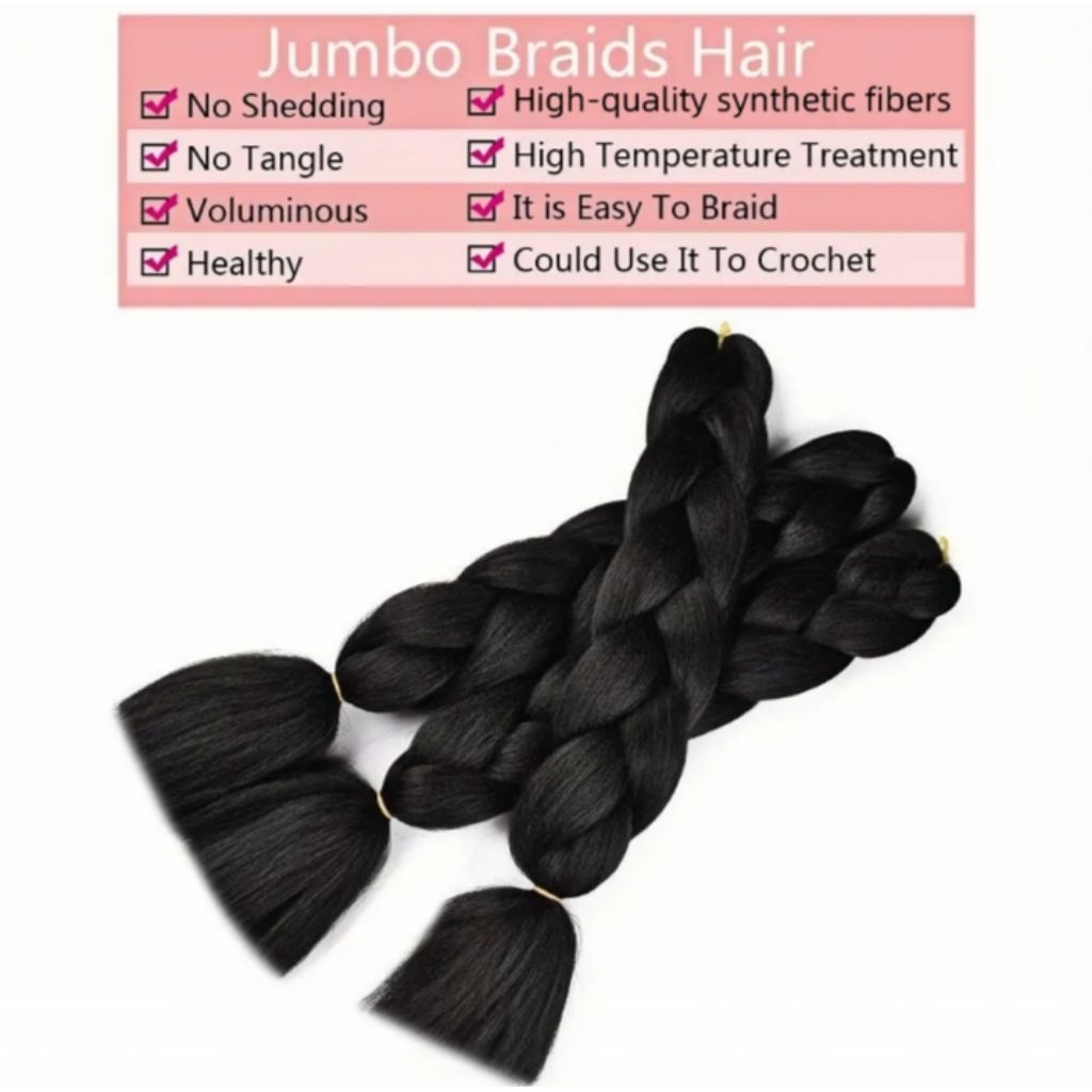 Jual REALISTIC Rambut Sambung Kepang Box Braid Rambut Sulam Rambut ...