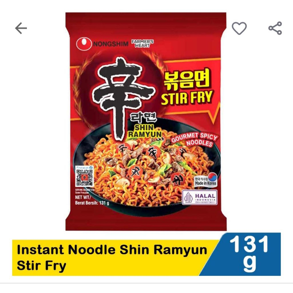 Jual Nong Shim instans noodle shin ramyun stir fry | Shopee Indonesia