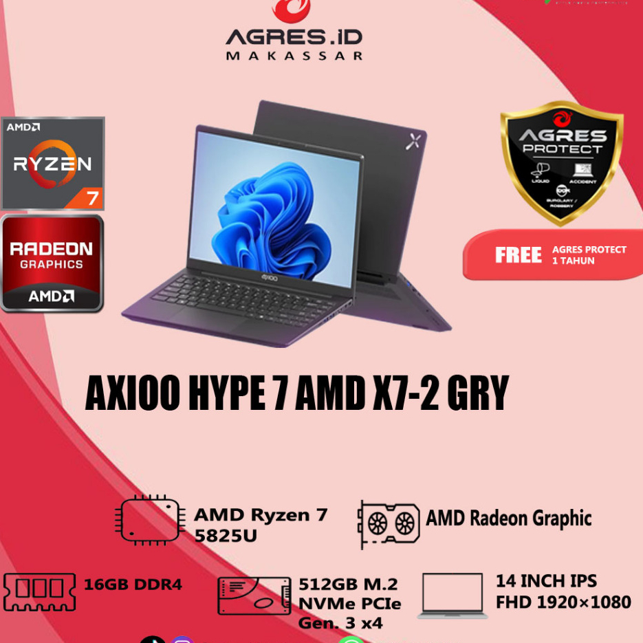 Jual AXIOO HYPE 7 AMD X7-2 RYZEN 7 5825 16GB 512GB WIN11 14