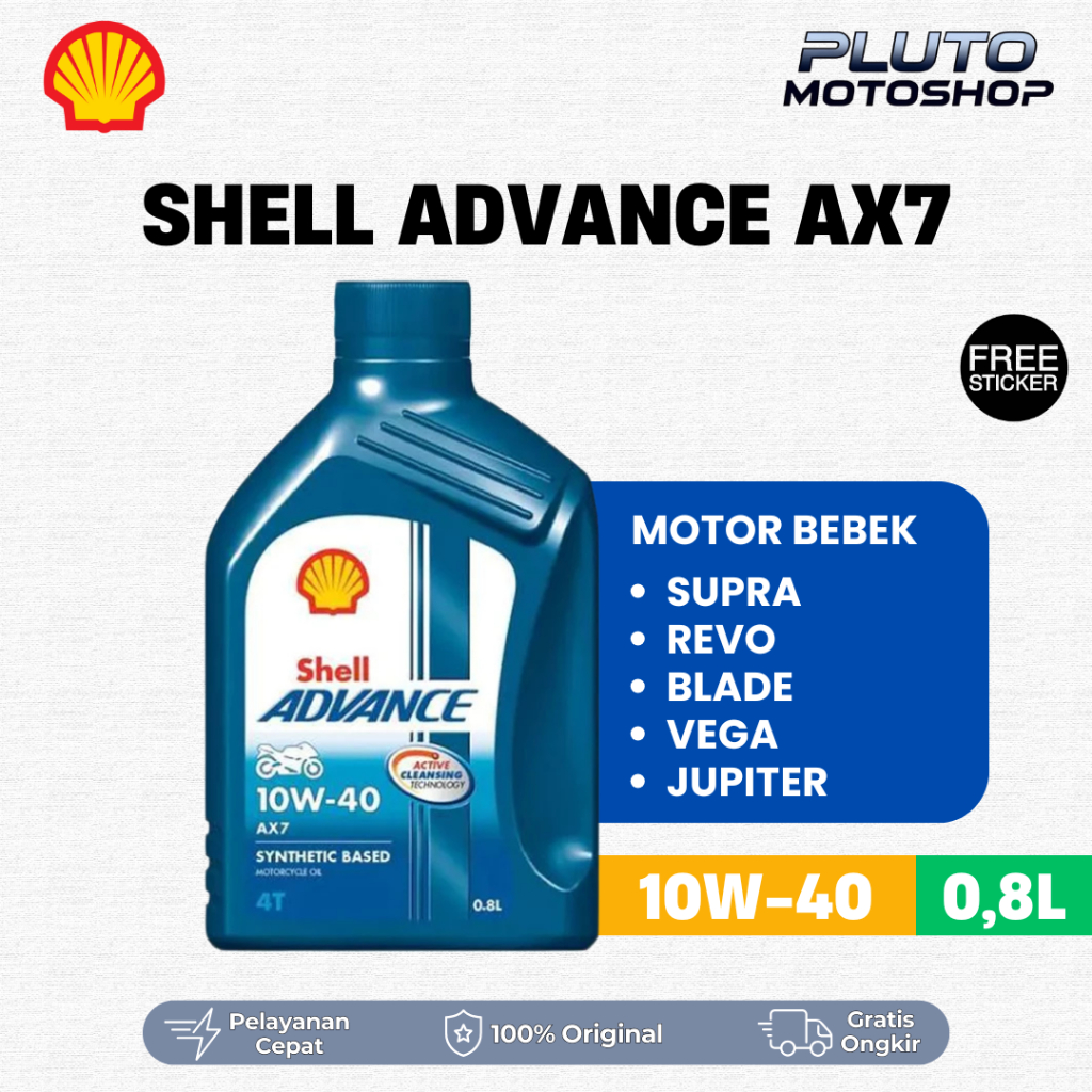 Jual Shell Advance AX7 10W40 0,8L 800ML Original - Oli Motor Shell 100% ...