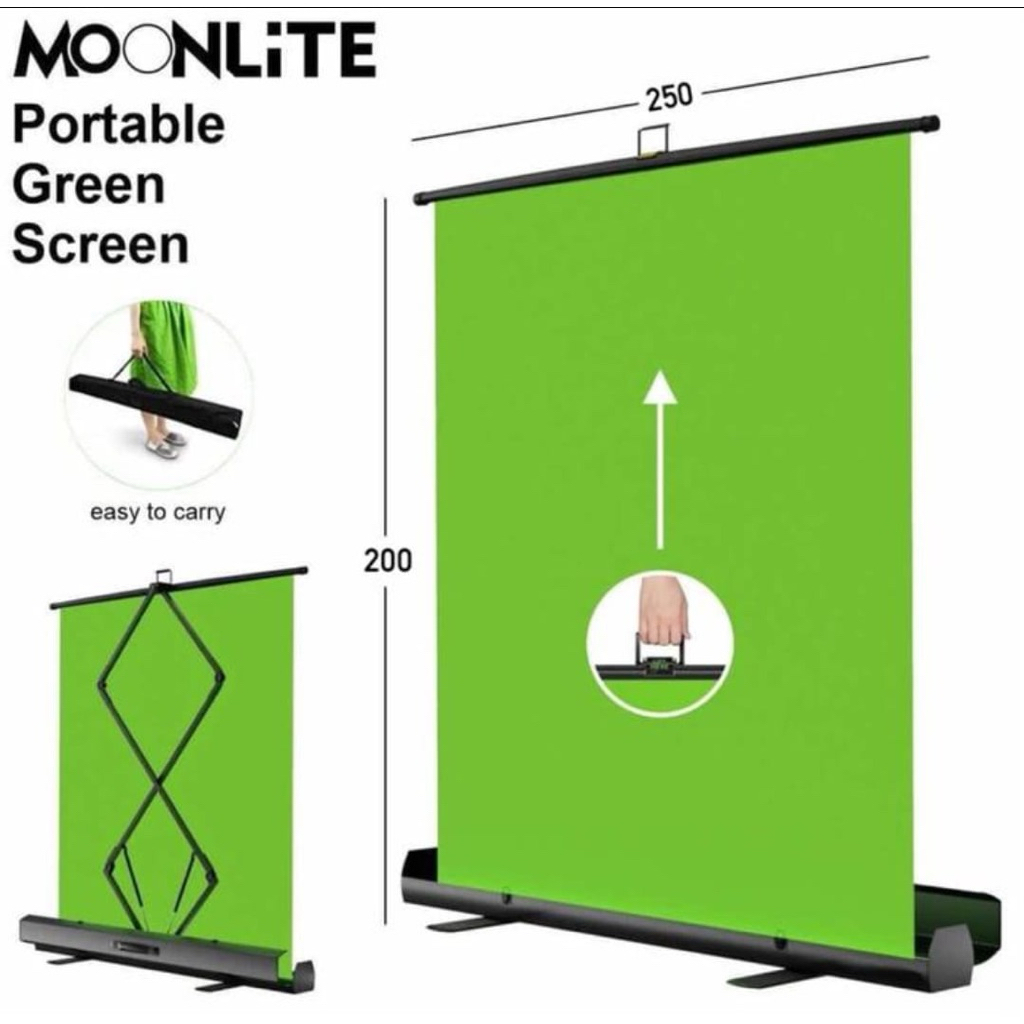 Jual Moonlite Portable Collapsible Green Screen 250-200cm Background ...