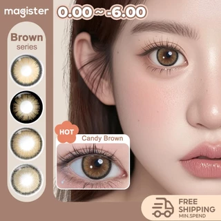 Magister Softlens Minus Brown Series 1pasang lensa kontak warna 14.0~14.5mm dubai Seri Coklat 6Bulan