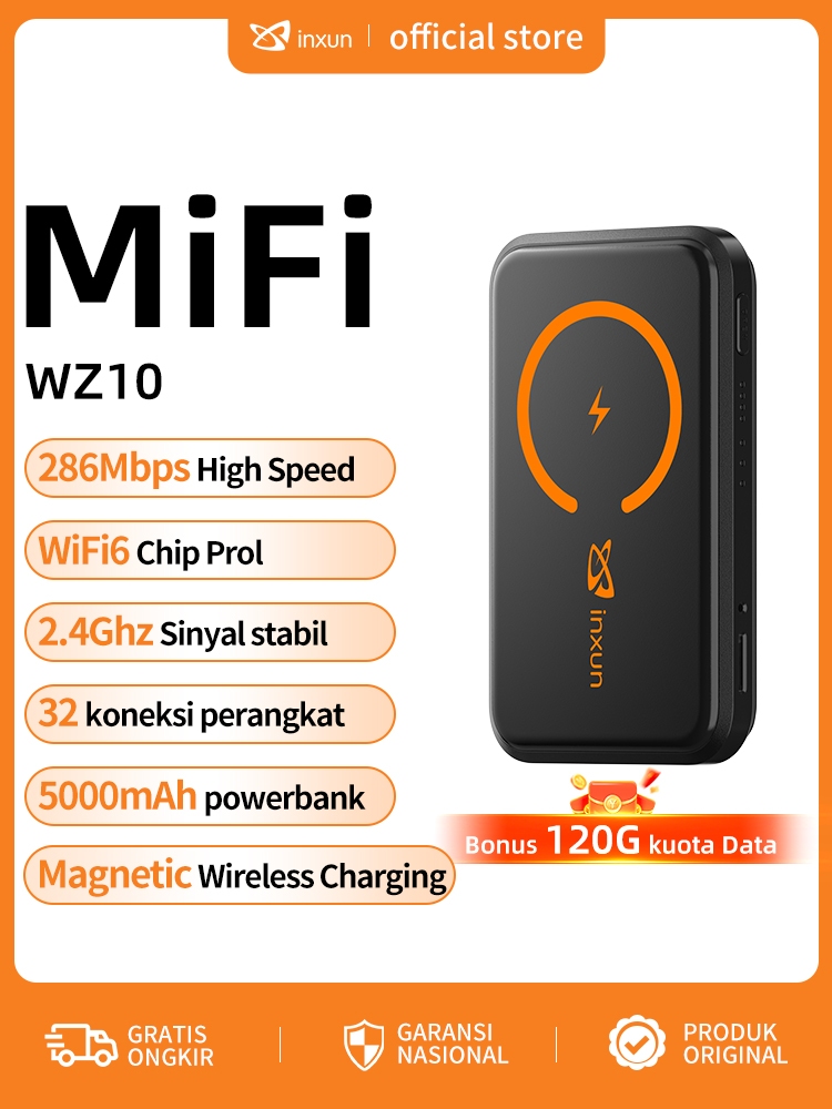 Jual [SAMEDAY] COD Bonus 120GB XINXUN WZ10 MIFI MAGNETIC WIRELESS ...