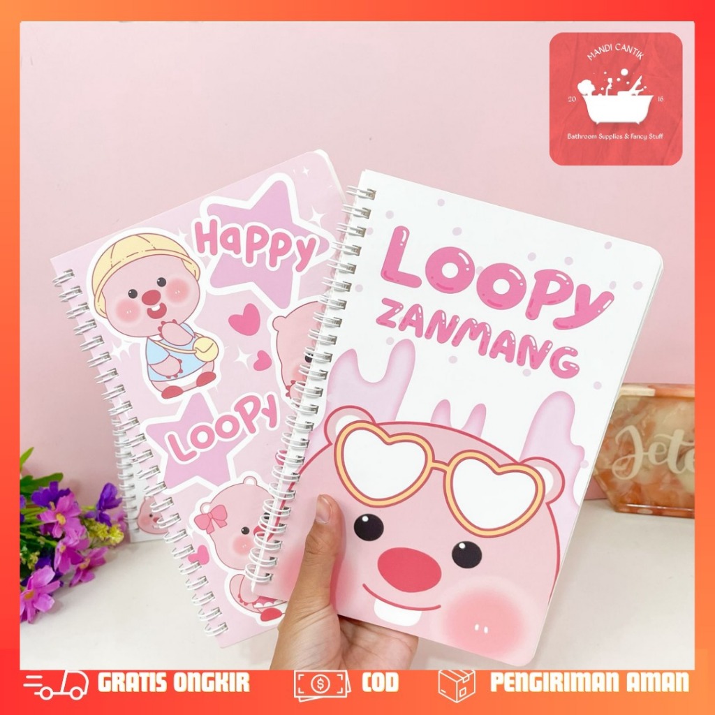 Jual BUKU BINDER SPIRAL A5 LOOPY BK-2030 NOTE BOOK BUKU DIARY LUCU IMUT ...