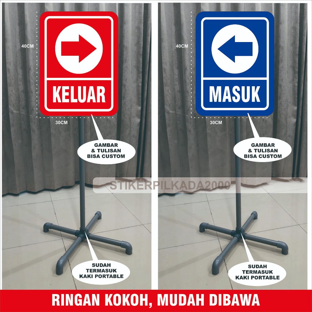 Jual RAMBU AKRILIK + TIANG + KAKI PORTABLE RAMBU KELUAR MASUK | Shopee ...