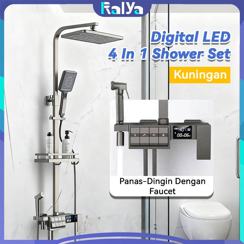 Jual -COD/Garansi-100% Kuningan 4 In 1 Kamar Mandi Shower/ Luxury LED ...