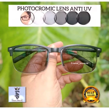 Kacamata Photocromic Lensa Anti Radiasi Blueray Minus Plus Frame EVO Unisex