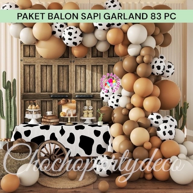 Jual Paket Balon SAPI GARLAND 83 PC / Dekorasi Ulang Tahun SAPI ...