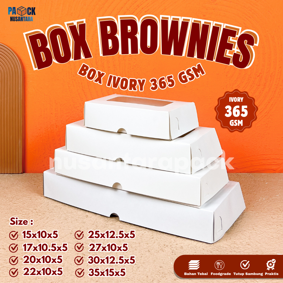 Jual Box Brownies Ivory Putih Kotak Makanan Kue Brownies Snack 17x10 ...