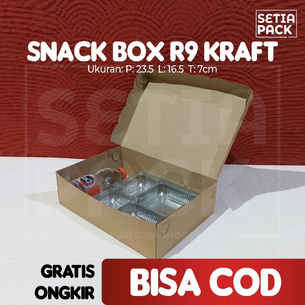 Jual Kotak Nasi Box Katering Tebal Dus Kraft Coklat R9 | Shopee Indonesia