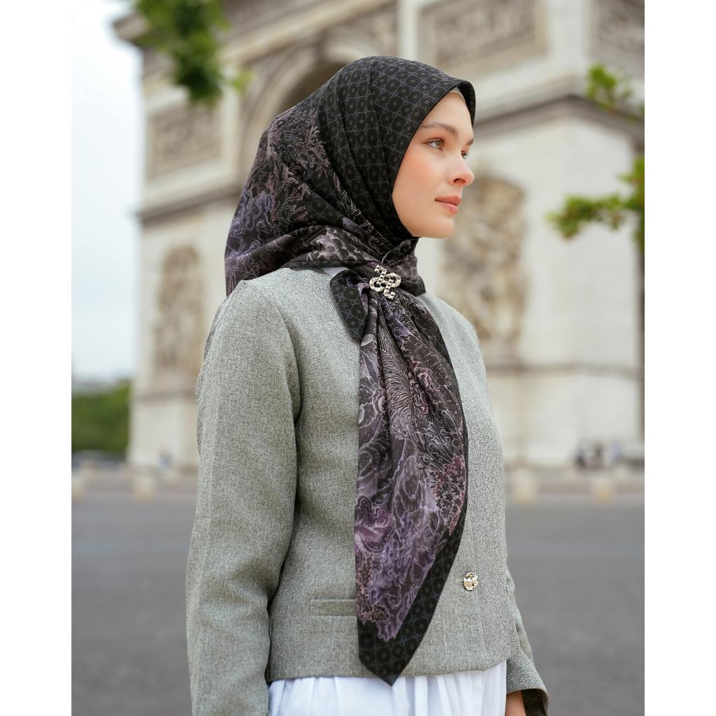 Heaven Lights Marine Scarf Hijab Motif Segi Empat