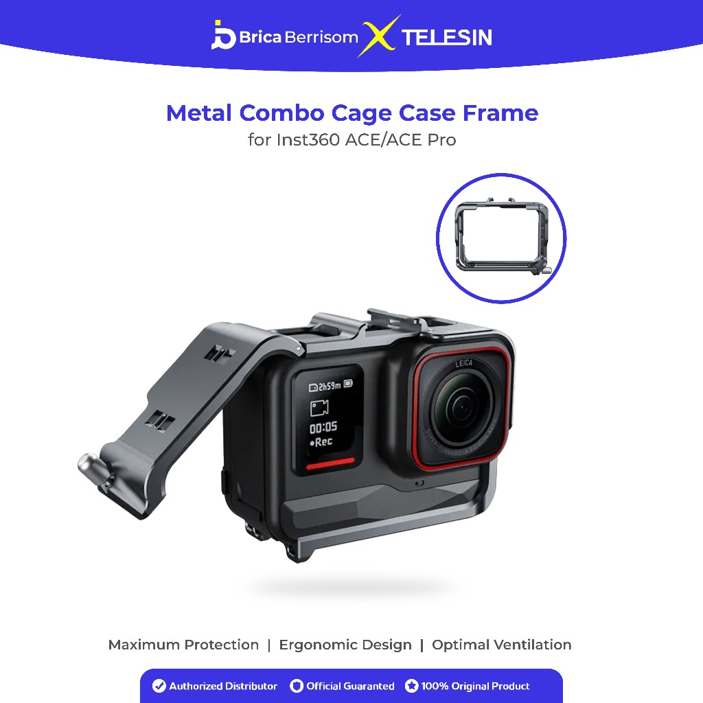Jual TELESIN Metal Rabbit Cage For Insta360 ACE / ACE Pro / ACE Pro 2 ...