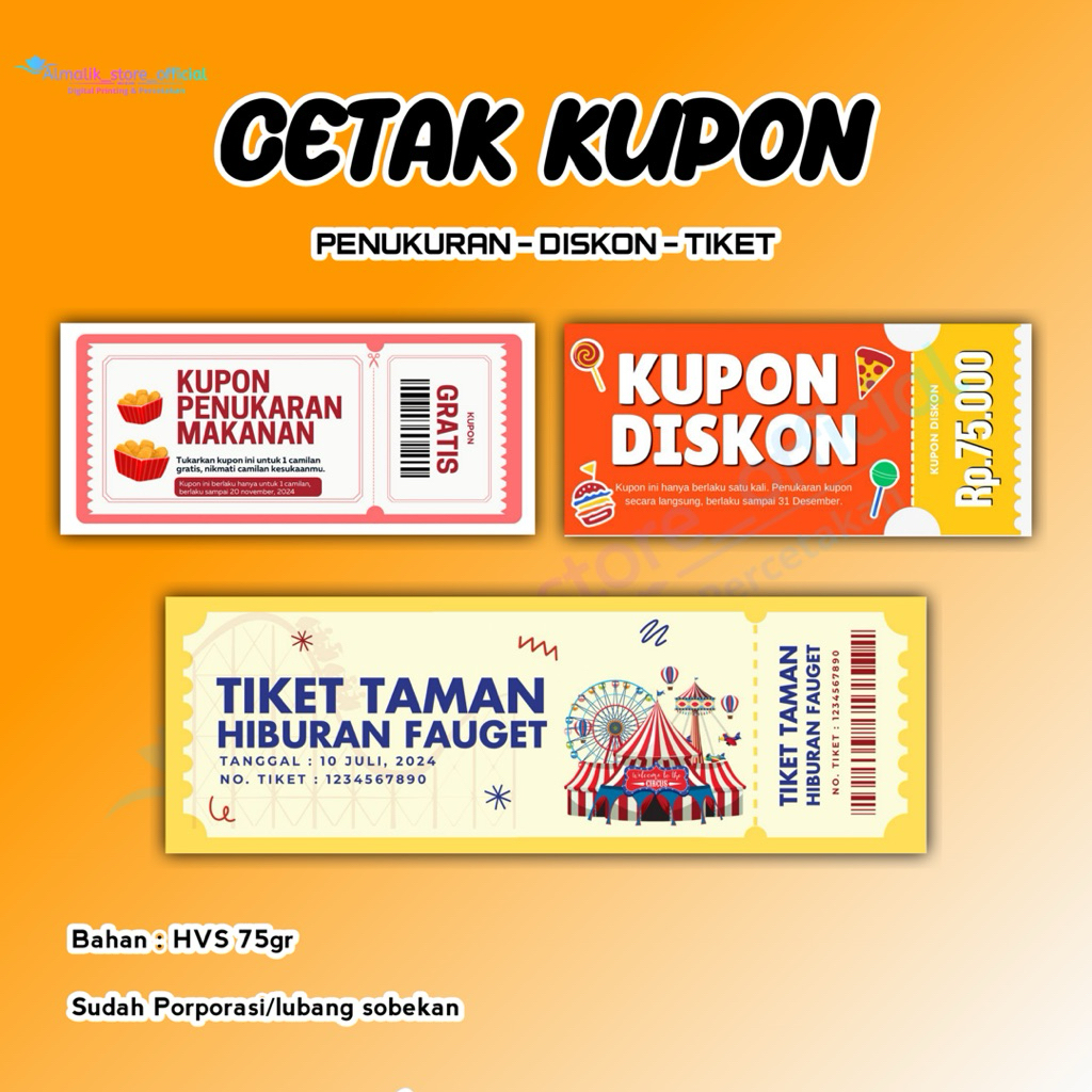 Jual Cetak Label Kupon Karcis | Kupon Sobek Label Undian | Kupon ...