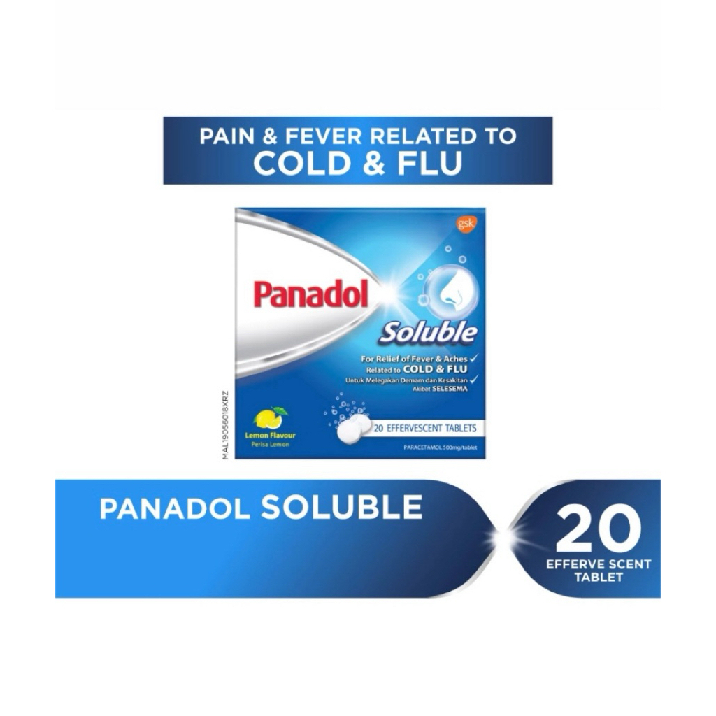 Jual PANADOL SOLUBLE Cold & Flu (Pain & Fever) 20’s | Shopee Indonesia