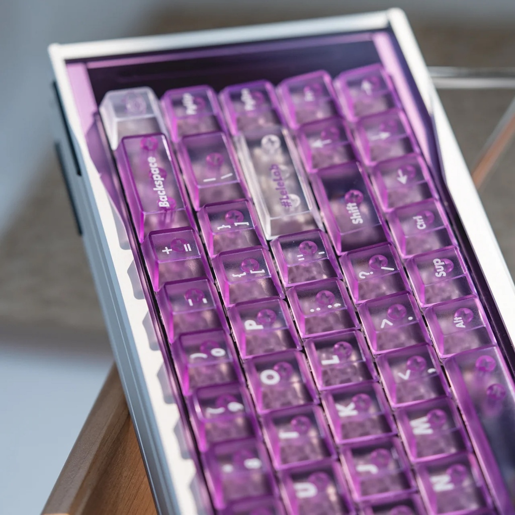 Jual Lelelab Supsup Purple Keycaps Clear ABS UV Print 138 Keys Cherry ...