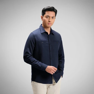 CUTOFF Parker Double Pocket Workshirt Kemeja Kerja Oxford Polos Pria Panjang