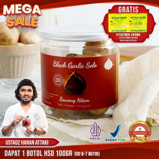 HSD Black Garlic Solo ( Bawang Hitam Tunggal) 100 Gr Size 3Cm