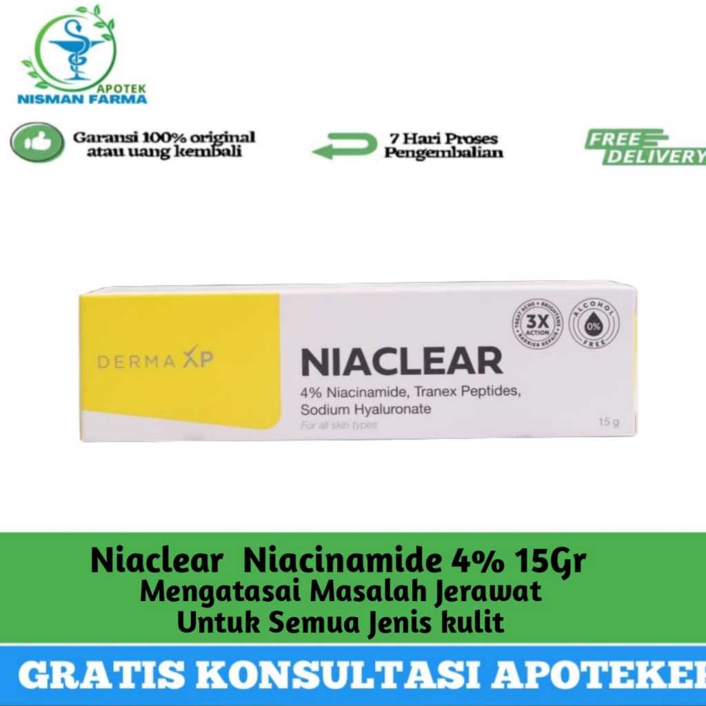 Jual NIACLEAR NIACINAMIDE 4% 15GR/ CREAM JERAWAT | Shopee Indonesia
