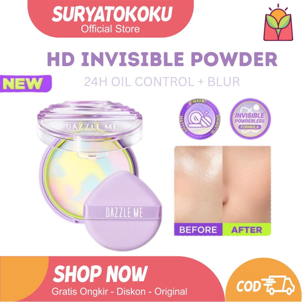 Jual Dazzle Me HD Invisible Powder 24H Oil Control | Bedak Transparant ...