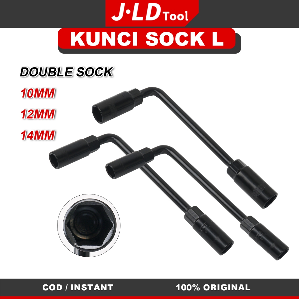 Jual JLD Kunci Sok L Dua Ujung HEX 10mm 12mm 14mm kunci shock panjang ...