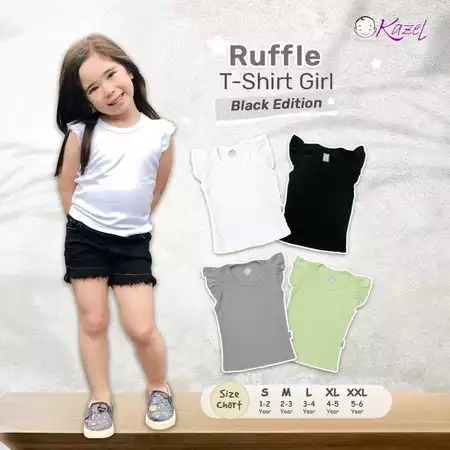 Jual 1PCS KAZEL TSHIRT RUFFLE BLACK | Shopee Indonesia