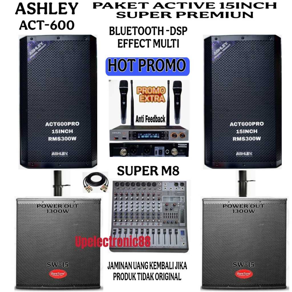 Jual Paket sound system outdoor indoor speaker aktif ashley