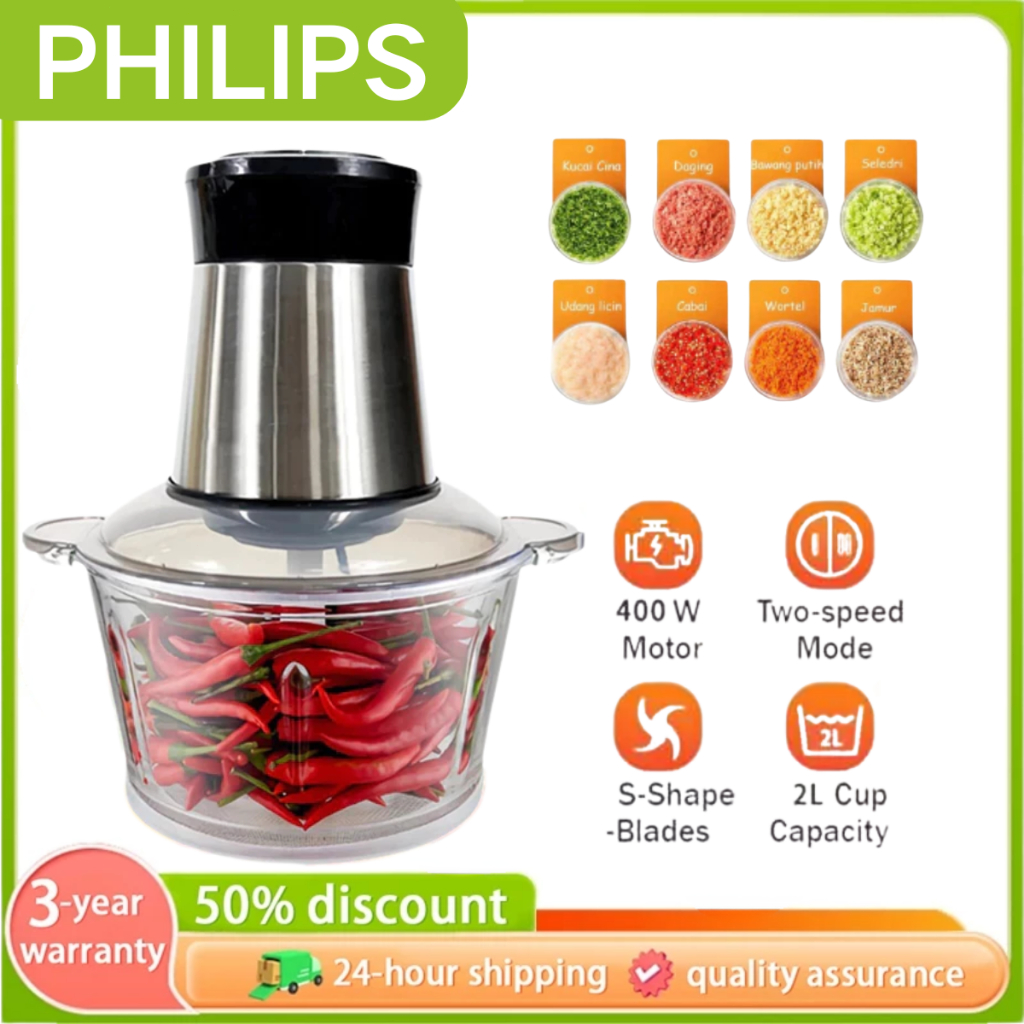 Jual Philips Chopper Blender 2L Multifungsi, Penggiling Daging & Bumbu ...