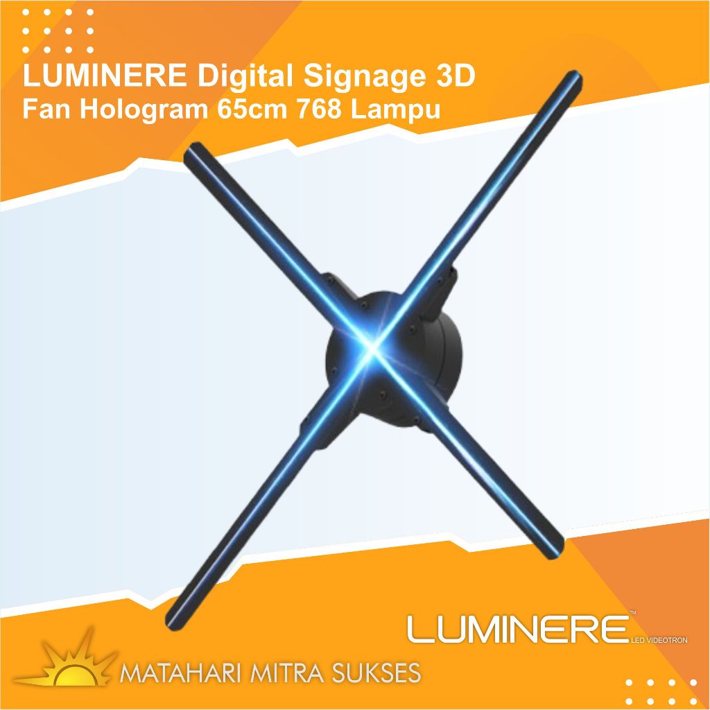 Jual LUMINERE Digital Signage 3D LED Fan Kipas Hologram 4 Blade 65cm ...