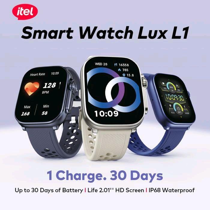 Jual ITEL Smartwatch LUX ISW L1 2.01” HD Touch Screen Bluetooth Calling ...