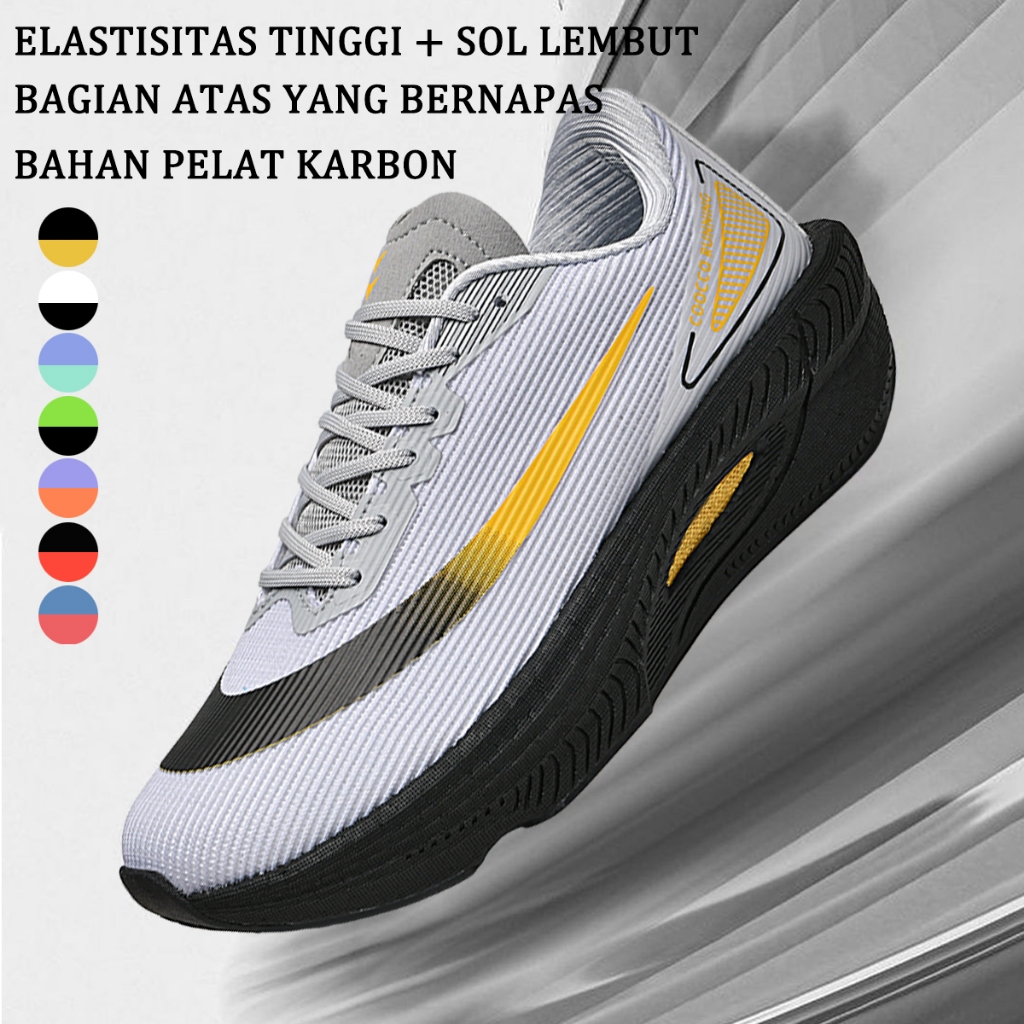 Jual COOCCO SEPATU LARI PRIA SOL EMPUK ANTI SELIP WHITE ORANGE BLACK ...