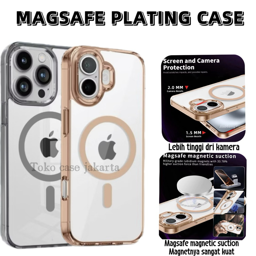 Jual Plating Magsafe Case IPHONE 17 16 15 PRO MAX 16 15 PRO 17 AIR 16 ...