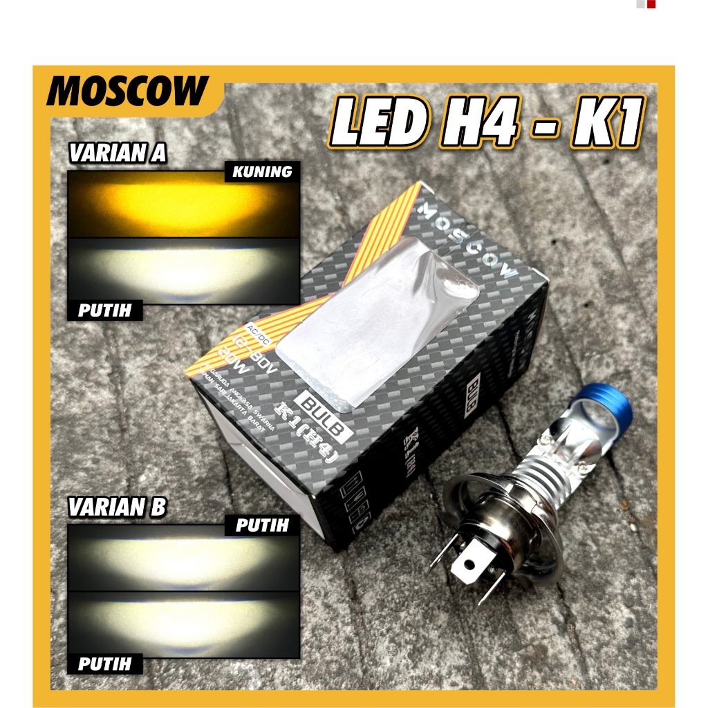 Jual HEADLIGHT LED H4 MOBIL MOTOR High Low Bohlam LED depan Laser Gun ...