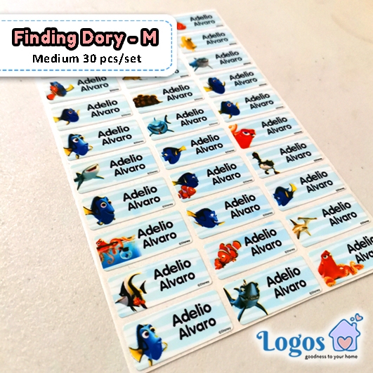 Jual Finding Dory MEDIUM Name Label Stiker ikan dori fish biru disney ...