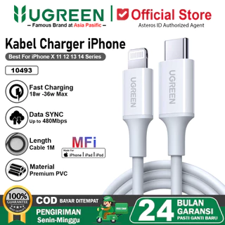 UGREEN Kabel Data Mfi iPhone X XR XS 11 12 13 14 Type C To Lightning Original FAST Charging Max 36W