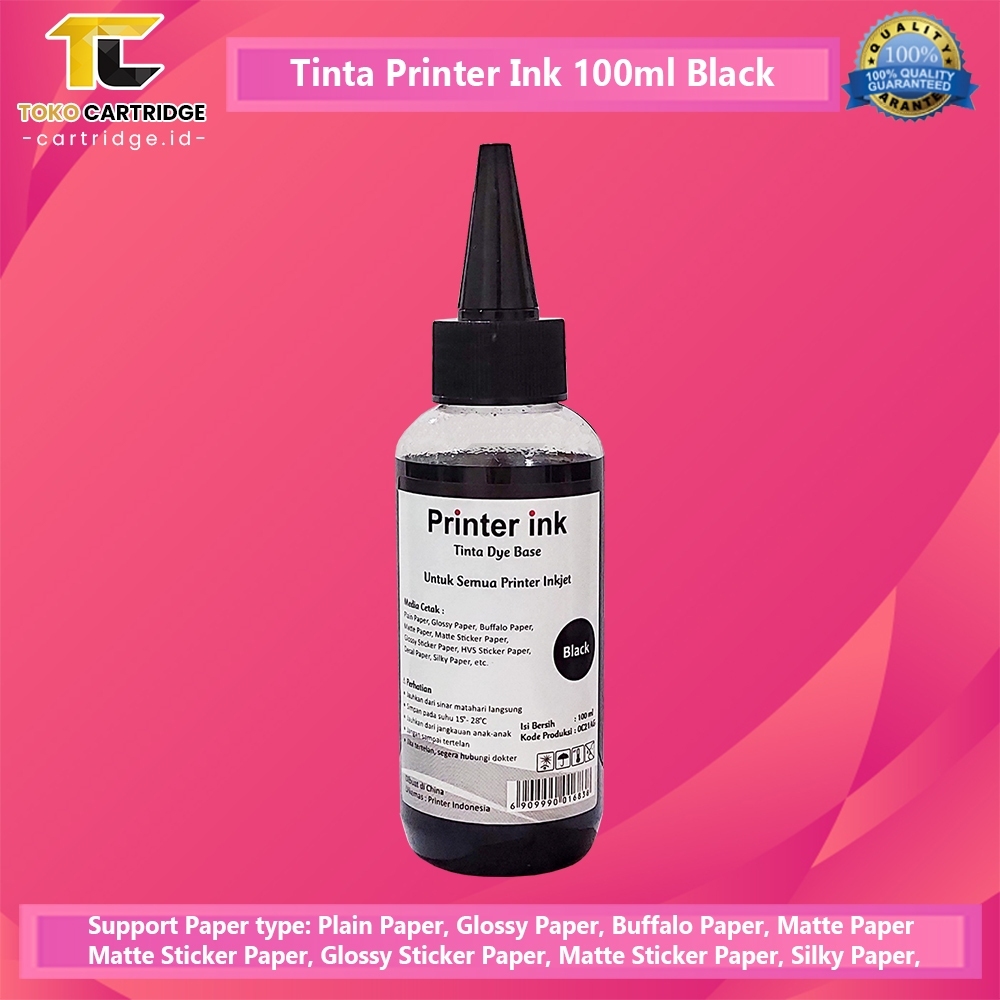 Jual Tinta universal Ink 100 ml Compatible refill printer HP GT51 G52 ...