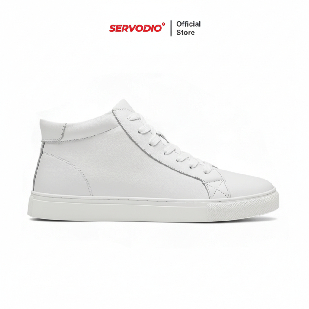 Jual Servodio – Unus White | Sneakers High-Top Unisex Casual Elegan ...
