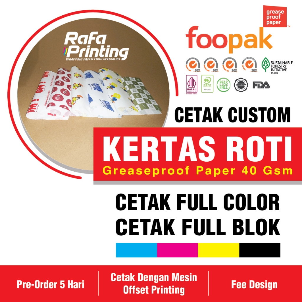 Jual CUSTOM Kertas Roti Foodgrade Full Color | Shopee Indonesia