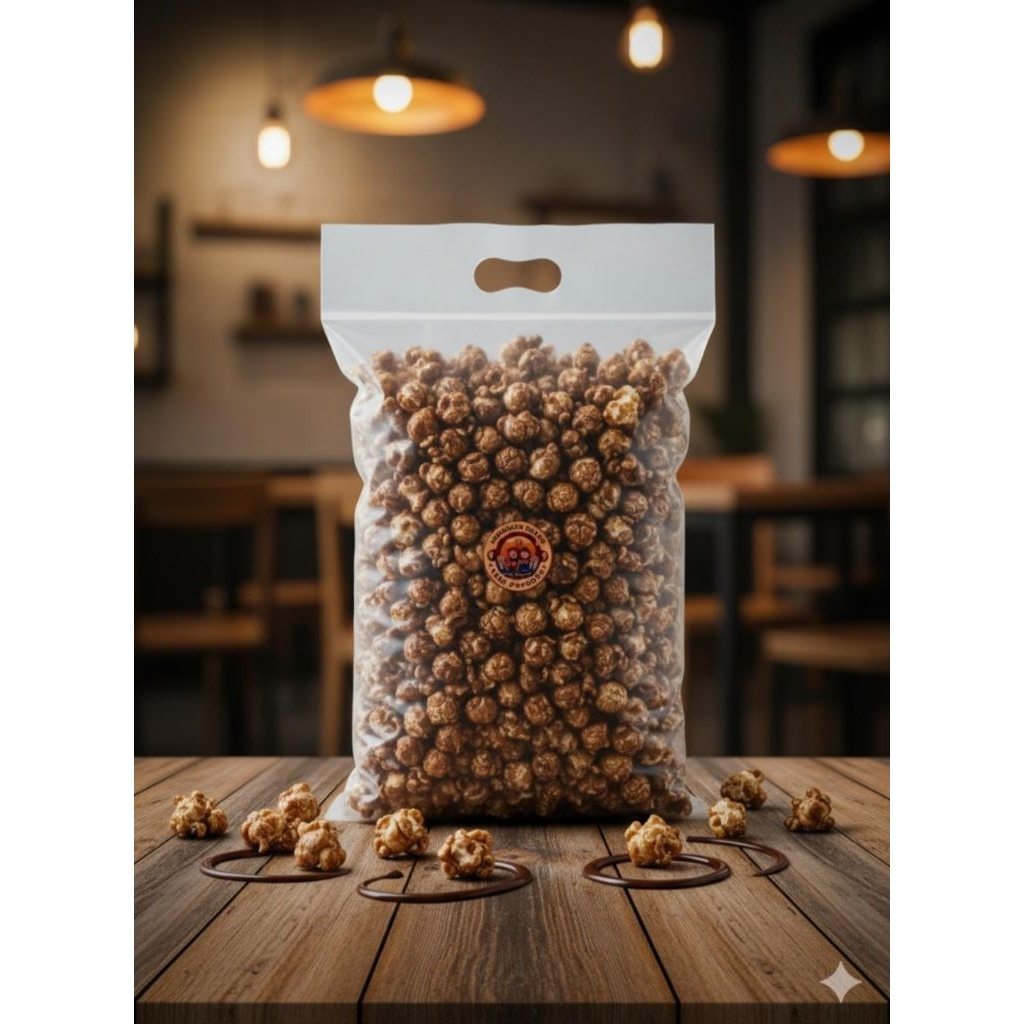 Jual popcorn rasa coklat - 500gr jagung masroms | Shopee Indonesia
