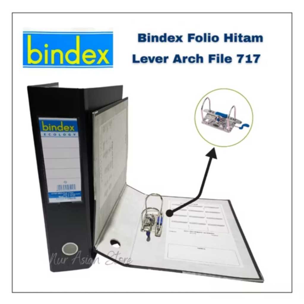 Jual Odner Bindex Hitam Biru isi 6 Pcs dan 12 Pcs Folio 717 Lever Arch ...
