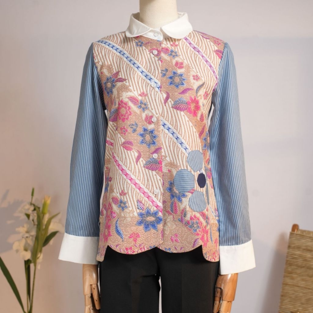 Sovinska_Blouse Atasan Wanita N40 Biru New Model