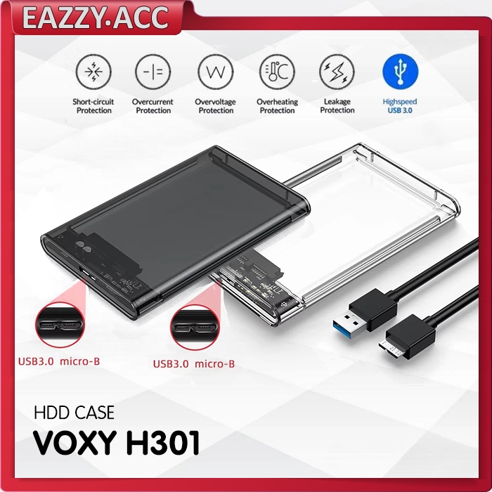 Jual Harddisk Case / Enclosure Voxy H301 USB 3.0 | USB-C Transparan ...